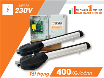 Motor cổng tự động tay đòn Roger Italia KIT R20 – 230V – 400kg